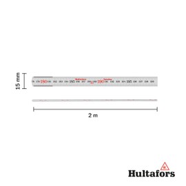 Hultafors 2 m Aluminium Folding Ruler, Anodised Aluminium, 150003 A59