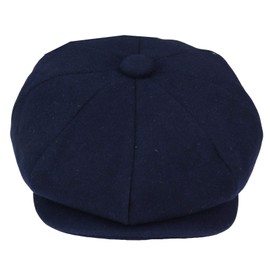 TruClothing Mens Tweed Newsboy Cap Baker Boy Flat Grandad Hat 8 Panel Plain Navy XL