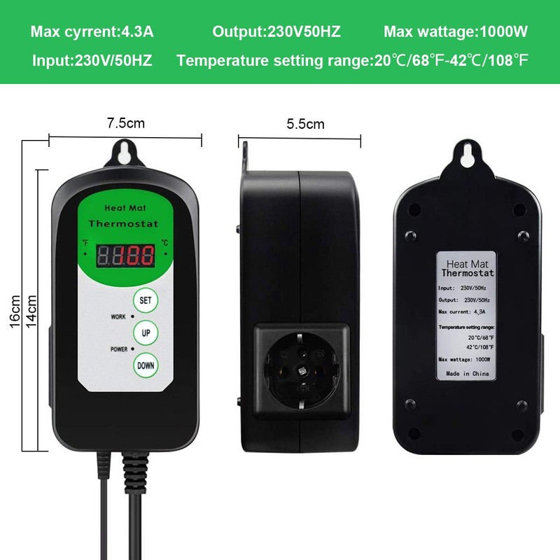 RIOGOO 24 x 52 cm Seedling Heating Mat and Thermostat