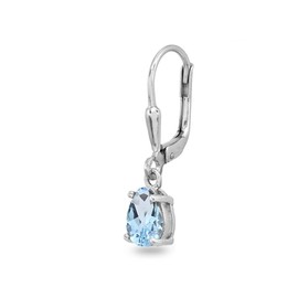Sterling Silver Blue Topaz 7x5mm Pear-Cut Teardrop Drop Dangle Leverback Earrings for Women
