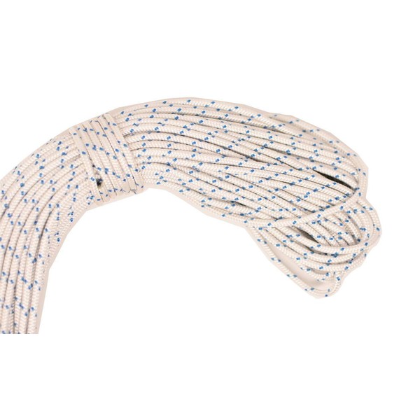 Braided Polyester Rope 1/4 by 150 feet, White Blue