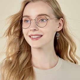 URONE Celtic Moon Clover Leaf Earrings Sterling Silver Celtic Knot Shamrock Earrings Moss Agate Irish Jewellery for Women