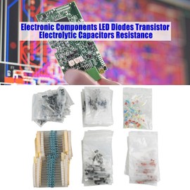 1390pcs Electronic Components Kit Assortment Includes 100 LEDs +100 Diodes +170 Transistor +120 Electrolytic Capacitors + 600 Resistors + 300 Ceramic Capacitors