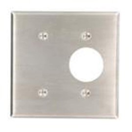 Leviton 2-Gang Toggle/Single Receptacle Combination Wallplate, Standard Size, Non-Magnetic Stainless Steel, 84085-40