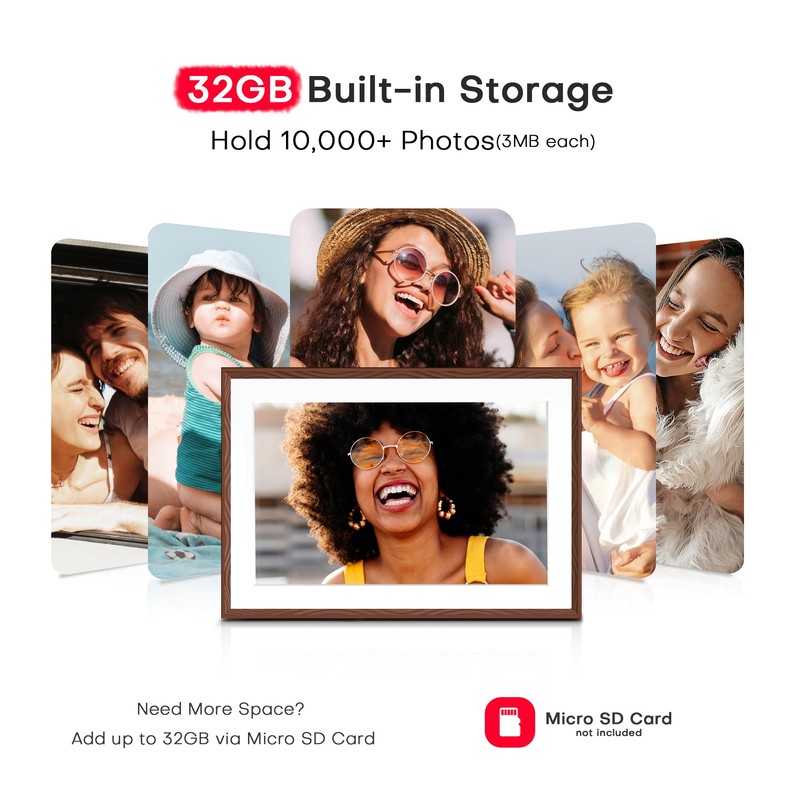 Digital Picture Frame, 10.1'' Frameo Digital Frame Wifi, 1280*800 HD
