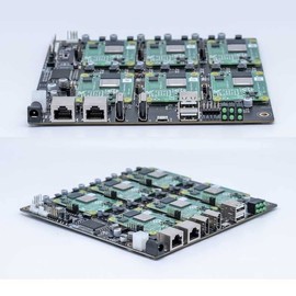 DeskPi Super6C for Raspberry Pi Compute Module 5/Raspberry Pi CM4 Cluster, Mini-ITX Board 6 RPI CM5/CM4 Supported, Power Supply Included