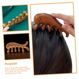 Outanaya Wooden Wide Tooth Comb for Men and Women Scalp Massage Brush for Curly and Straight Hair Portable Sandalwood Detangler Comb for Care and Travel