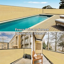 Pahama 6' x 50' Outdoor Privacy Fence Mesh Outdoor - Heavy Duty Fence Mesh Shade Cover for Garden Wall, Outdoor Pool, Yard, Deck, Patio, Outdoor Shade Mesh, 90% UV Blocking,Beige
