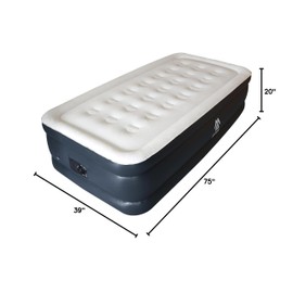 Elevon Air Mattress with Built in Pump - Luxury Double High Inflatable Bed for Home, Travel & Camping, Navy/White, Twin, 20" High