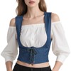Teyujosem Women's Pirate Corset Renaissance Medieval Vest Steampunk Victorian Bodice(Z3861BU,M)