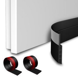 2 Packs Door Draft Stopper,Under Door Sweep for Bottom of Door,Weather Stripping Door Seal,Noise Stopper,Garage Window Blocker Noise Cold Air Insulation,Draft Guard (Black, 39.3" L)