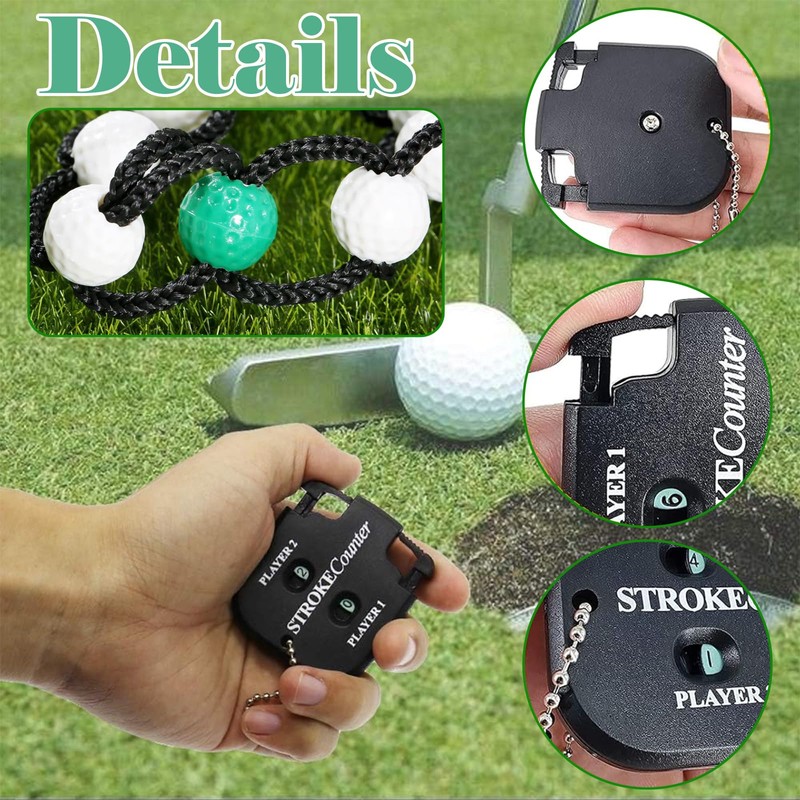 Gzcnsel Golf Stroke Counter Clicker with Bead Chain Counter –