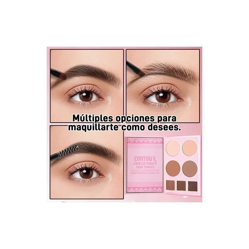 5 En 1 Paleta Sombras, Contorno, Iluminación, Labial Y Rubor