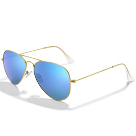 CARFIA Classic Ultra-Lightweight Polarized Sunglasses for Women Men UV Protection Retro Cool Pilot Driving Sun Glasses Blue Mirror