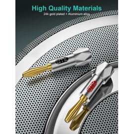 EMK Speaker Banana Plugs Closed Screw 24K Gold Plated Banana Plug Connectors for Speaker Wire, Wall Plate,Home Theater,Audio/Video Receiver,Amplifiers (10 Pairs / 20 Pcs)