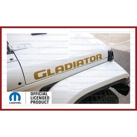 Decal Mods Gladiator Hood Graphic Decal/Sticker fits Jeep Wrangler/Gladiator JL/JT (2019-2024) Metallic Gold CGOLD (Set of 2) | SJ4T8