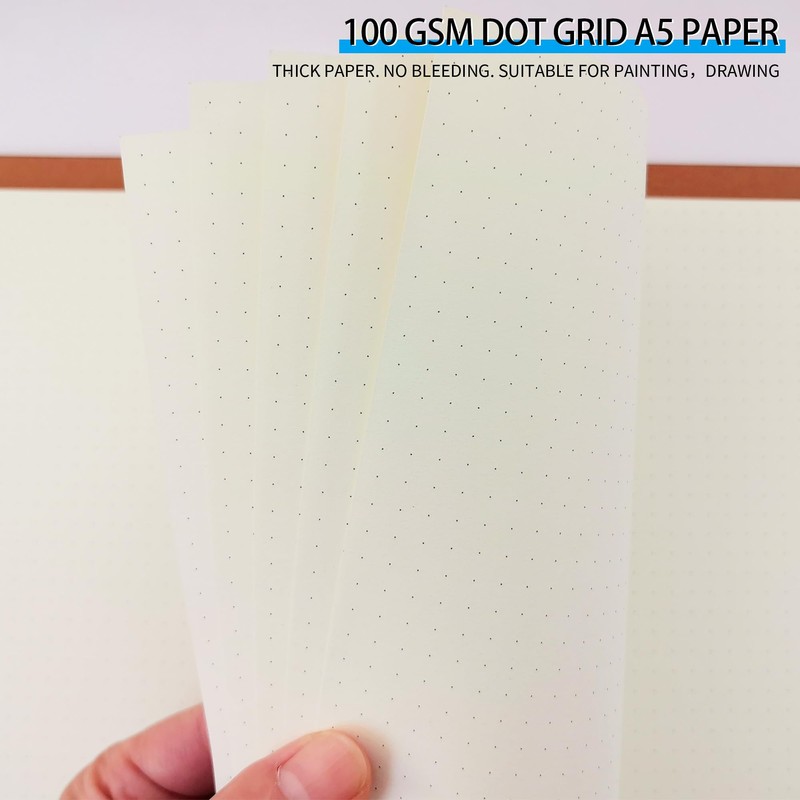 A5 Dot Grid Paper, 100GSM A5 Dotted Refill Paper for