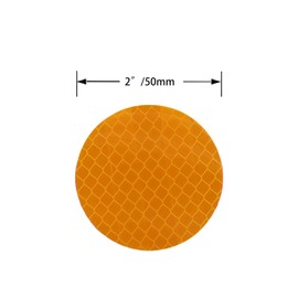 Boguish 40 Pcs Motorcycle Reflective Warning Stickers Reflective Trim Side Marker Strips Waterproof PET for Helmet, 2 Inch Round Amber