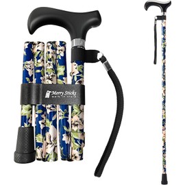 Merry Sticks Folding Stick, Women's, Men's, Stylish, Lightweight, Respect for the Aged Day, Mother's Day, Father's Day Gift, Elderly People, Nursing Care, Blue