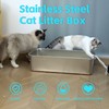 EGMEHOAD Stainless Steel Litter Box Medium Easy to Clean 3