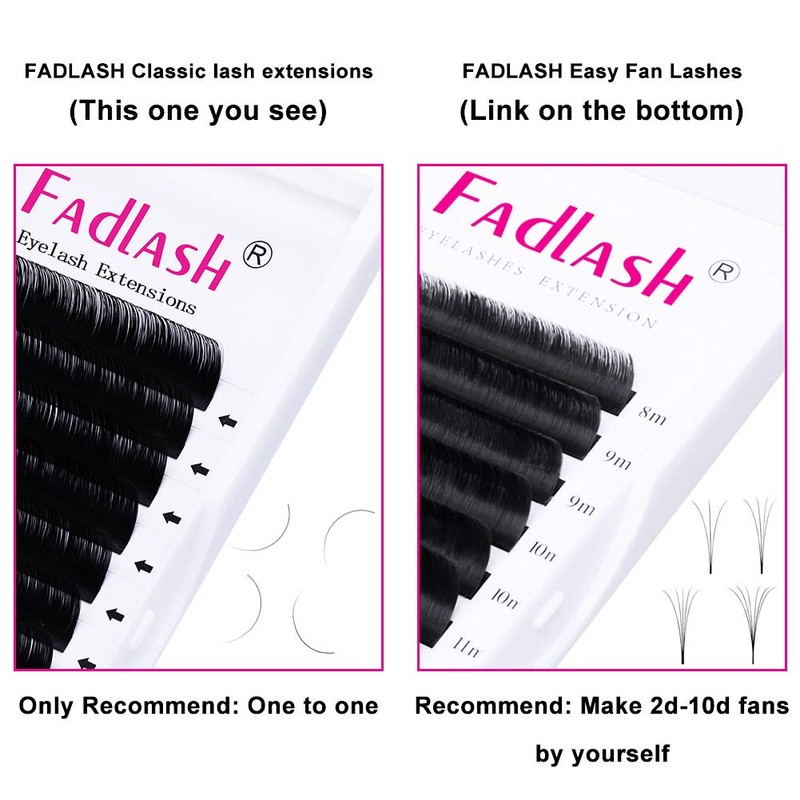 Fadlash Easy Fan Lashes D Curl 0.05 8-14mm Mixed Length