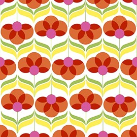 20 Napkins Geometric Flowers Red | Table Decoration | Decoupage | Napkin Technology 33 x 33 cm