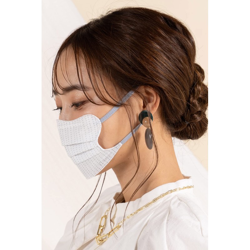 [D.masque] 【冷感マスク】滝沢眞規子コラボ “PIN DOT” SUMMER COLLECTION ［PIN DOT×Foggy Blue］ For