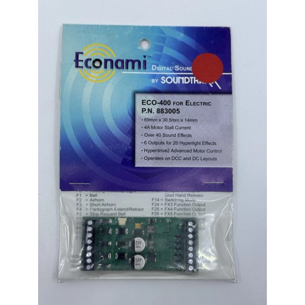 Soundtraxx 883005 Econami DCC Digital Sound Decoder ECO-400 For Electric