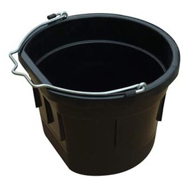 8 Quart 2 Gallon Black Flat Back Sided Farm/Ranch/Shop Utility Bucket Pail - Pack of (1)