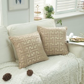 YunJeude Cushion Cover Chenille Fabric Geometric Pattern Monogram Pattern Stylish Soft Scandinavian Cute Sofa Back Cover Decorative Pillowcase Body Pillow Cover Cushion Cover Pillow Case Car Chair
