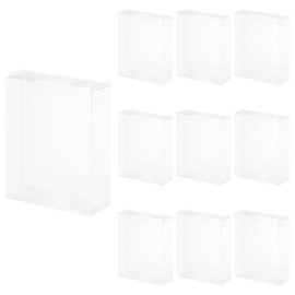 MECCANIXITY 10 PCS Clear Gift Box,2.4"x1"x3.3" Transparent Candy Box Plastic Favor Boxes Packing Box for Candy Cookies Christmas Wedding Party Wrapping