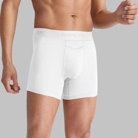 Tommy John Men’s Trunk 4” Underwear, Second Skin Boxers with Supportive Contour Pouch, Soft Naturally Breathable Stretch Fabric Boxers for Men, 3 Pack (White, Medium)