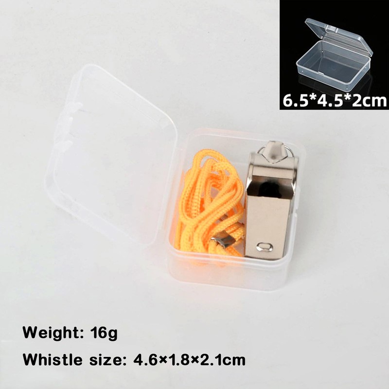 MMONY 2 Pack Stainless Steel Sports Whistles (Stainless Steel(Yellow Cord))