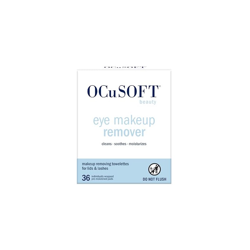 OCuSOFT Beauty Eye Makeup Remover, Individually Wrapped Makeup Removing Towelettes