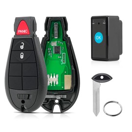 Car Key fob Fit for Dodge Ram 1500 2013 2014 2015 2016 2017 2500 3500 4500 5500 2013-2017 Pickup Truck Keyless Entry Remote Control GQ4-53T 56046953AE with Replacement Tool