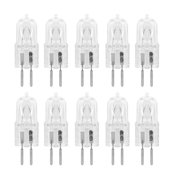 10 Pack Clear Dimmable T4 Q35/GY6.35/CL/120V GY6.35 JCD 35 Watt 35W 120 Volt Halogen Light Bulb Electric Wax Melter Plug in Warmer Aroma Tart Counter Lighting Kitchen Bathroom Mirror Fixture gy6.35