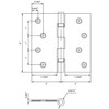 Stone Harbor Hardware 4" Ball-Bearing Door Hinges, Square Corner, Antique
