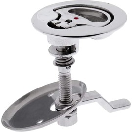 POFET 52mm Boat 316 Stainless Steel Flush Mount Pull Hatch Cam Latch Lift Handle with Back Plate, Silver