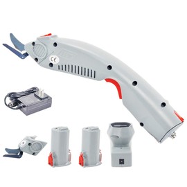 MXBAOHENG Wbt-1 Portable Electric Scissors Rechargeable & Pluggable Cordless Power Scissor w/ 2 Batteries and Blades for Cardboard/Carpet/Paperboard/Leather