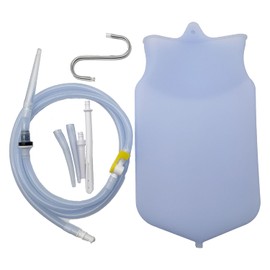 Kit de enema de silicona para ducha anal para limpieza de colon para mujeres y hombres, bolsa reutilizable de café orgánico para aliviar el estreñimiento (2 L)