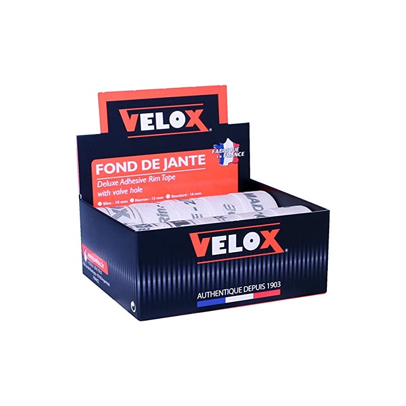 Velox Deluxe Cotton Rim Tape, 22mm (Box of 10), White