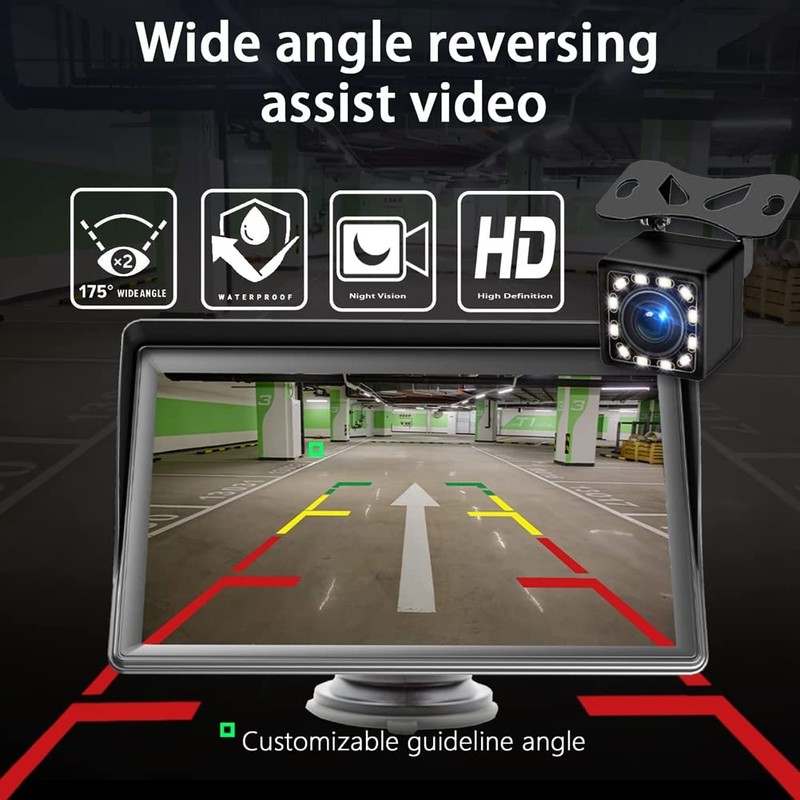 Aswalling Portable Dash Mount Carplay Display 7In Touch Screen, GPS