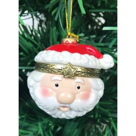 Hinged Porcelain Surprise Christmas Ornaments (Jolly Santa)