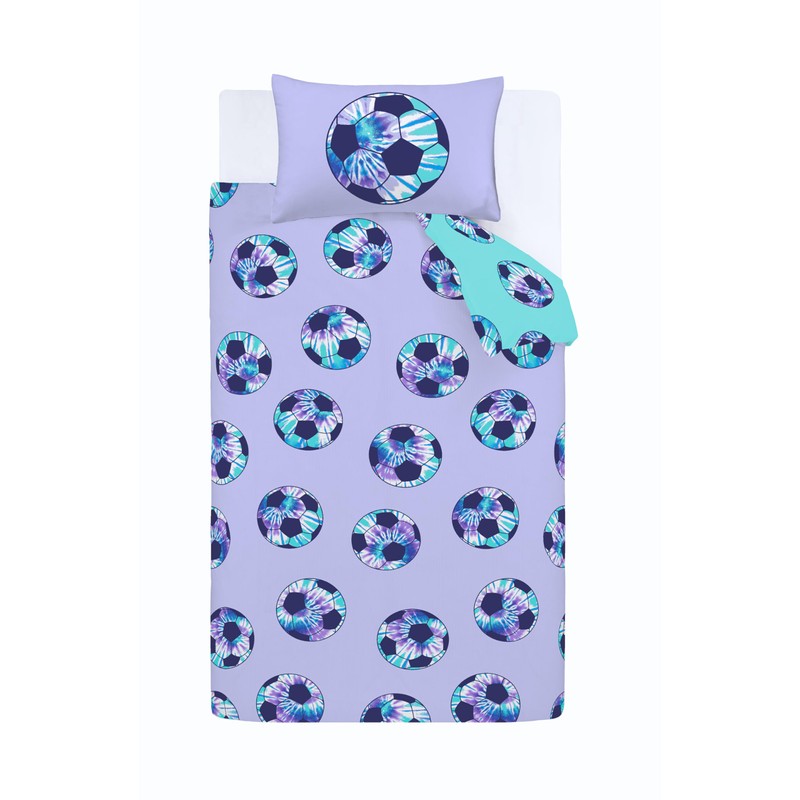 Catherine Lansfield Kids Tie Dye Football Reversible Single Duvet Cover