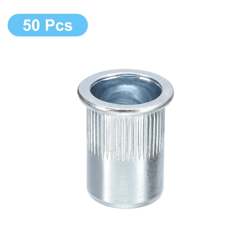 sourcing map M12 Rivet Nuts, 50pcs Zinc Plated Carbon Steel