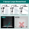 HIbbent All Metal Black Shower Faucet Set 10" High Pressure