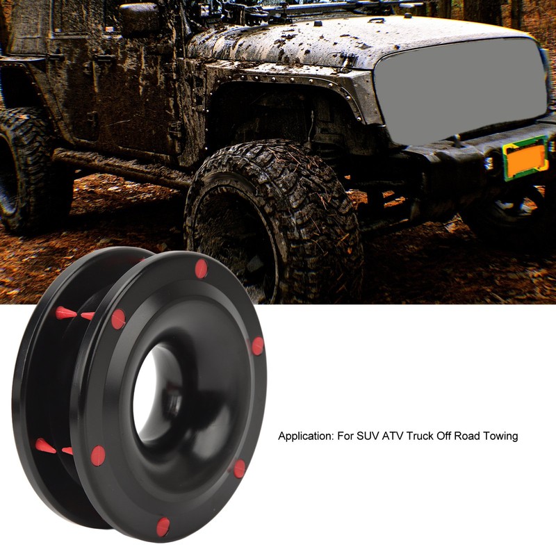 Rope Retention Pulley 22000lbs Heavy Duty Winch Snatch Recovery Ring