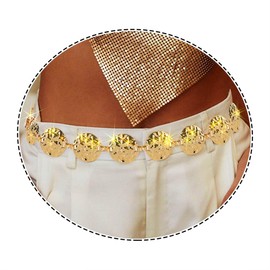 Vinzar Boho Gold Chain Belt Multi Disc Waist Chain Coin Waist Belly Chain Beach Bikini Body Waist Chain for Women