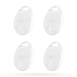 HOLOMARQ Tags-4 Pack Air Tracker GPS Trackers Like Airtgas, Luggage Tracker Works with Apple Find My [ iOS ONLY ], Key Finder Locator with Sound, 0.3oz, for (Car) Keys, Backpack, Pets (White)