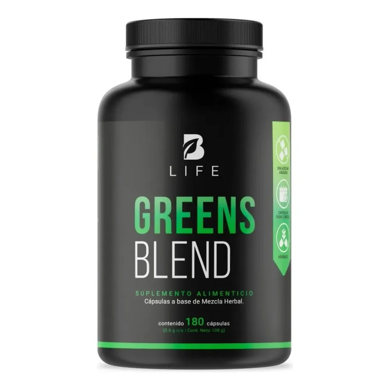Greens Blend 180 Cáps Espirulina Moringa Weathgrass B Life